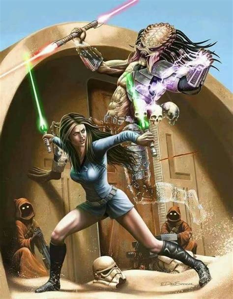 Female Vulcan Jedi Vs Predator Sith Art By Dean Spencer Star Wars Characters Pictures Star