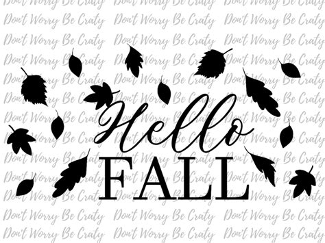 Hello Fall Vinyl Decal Fall Vinyl Decal Hello Fall Decal Hello Fall