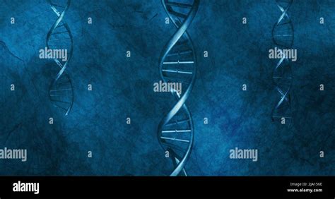 Image Of Macro Of Blue 3d Dna Strands Spinning Stock Photo Alamy