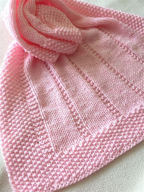 Pdf Knitting Pattern Easy Baby Blanket Reversible Design Aran Yarn
