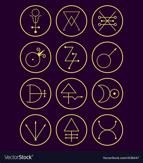 Alchemy Symbols For Various Element Collection Vector Image On