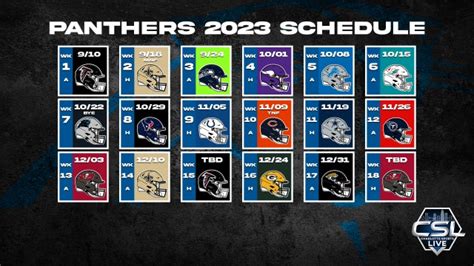Carolina Panthers Schedule Released