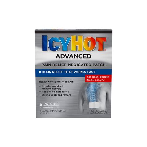 Icy Hot Advanced Pain Relief Medicated Patch Relieves Deep Discomfort