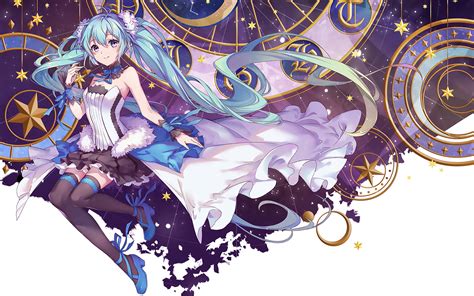 Download 1920x1200 Wallpaper Blue Long Hair Anime Girl
