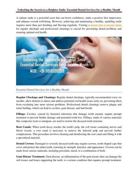 Ppt Unlocking The Secrets To A Brighter Smile Essential Dental