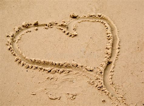 Love Heart In The Beach Sand Stock Photo Image Of Romance Summer