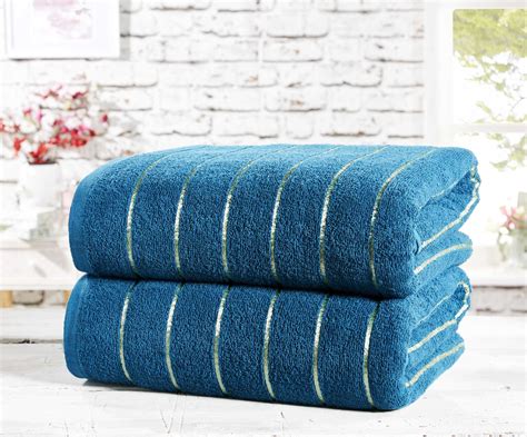Bath Towel Sets 100 Cotton Modern Striped Bathroom 6 Piece Or 2 Piece