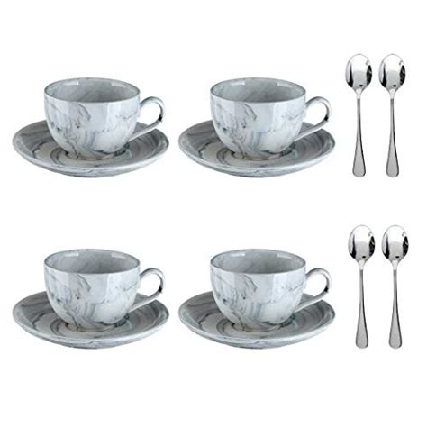 Yelife Ceramic Espresso Cups 4 Ounce Demitasse Cups And Saucers Set