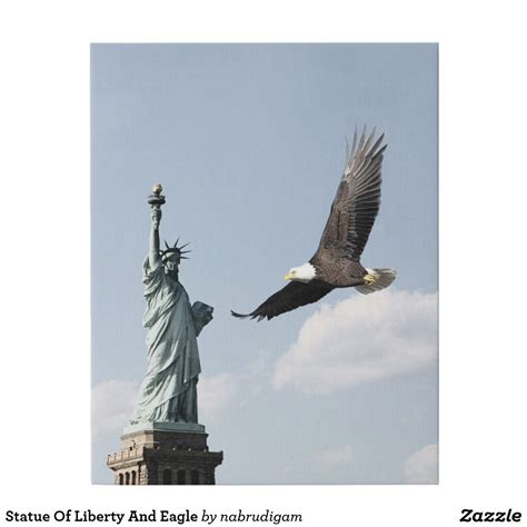 Statue Of Liberty And Eagle Faux Canvas Print Zazzle Canvas Prints