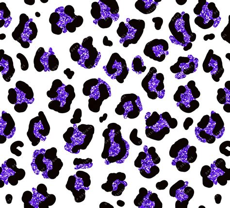 Purple Glitter Leopard Print Seamless Background Pattern Etsy