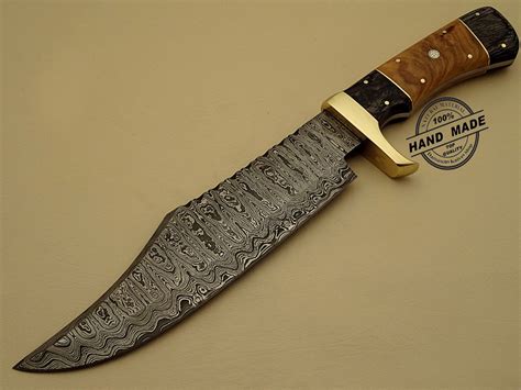 Custom Handmade Fixed Blade Hunting Rambow Bowie Knife