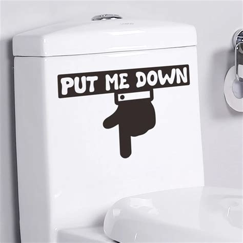 Put Me Down Reminder Quotes Toilet Seat Stickers Restroom Decoration