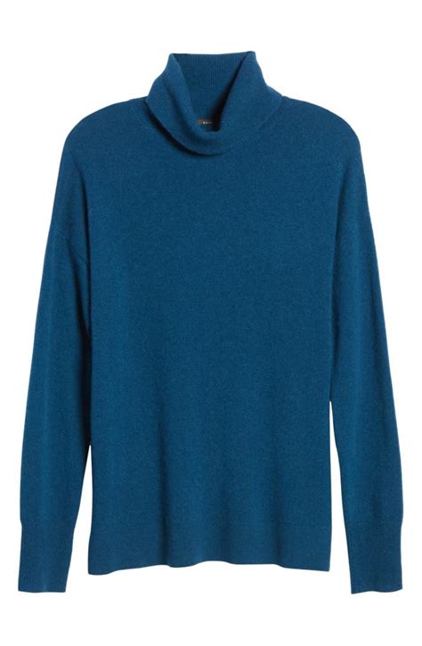 Womens Cashmere Turtleneck Sweater Blue Aa Sourcing Ltd