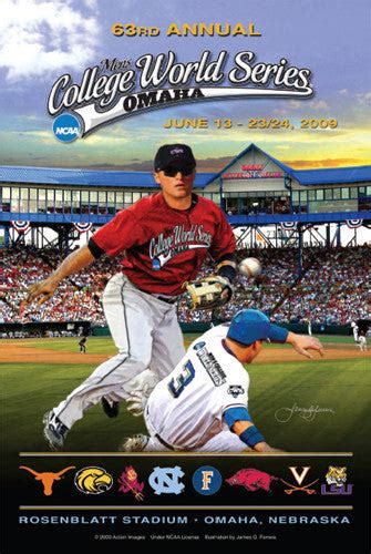 Ncaa Baseball College World Series 2009 Official Poster Action Images