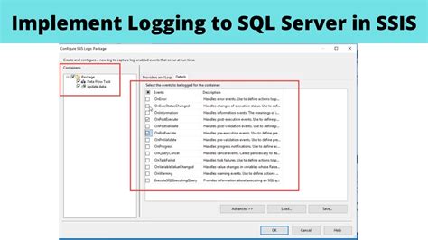 Implement Logging To Sql Server In Ssis Youtube