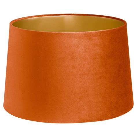 This lamp shade is equipped with a washer fitter, this is the most common fitter type, the washer generally rests on the top of a metal harp above the light bulb as i have sent the last lamp shades back being disappointed decided to just paint these one. Burnt Orange Velvet Lamp And Ceiling Shade | Wholesale by Hill Interiors