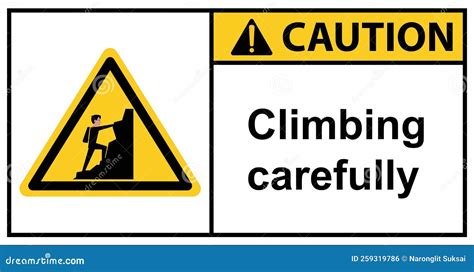 Be Careful Of Steep Slopes And Rockssign Caution Stock Vector