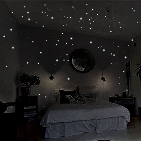 Don't peel off and don't fall from the ceiling or walls; Glow in The Dark Stars Wall Stickers, Decor for Kids ...