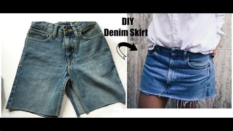 diy denim skirt from jeans youtube