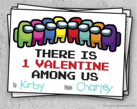 Free Printable Among Us Valentines Artsy Fartsy Mama