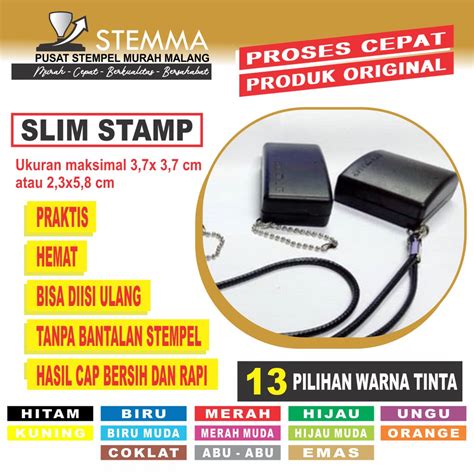 Jual Stempel Slim Custom Gantungan Kunci Kalung Stempel Warna Tanpa