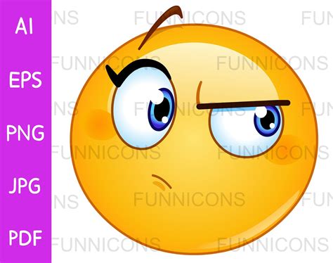 Female Emoji Suspecting Something Vector Clipart Stock Cartoon Image