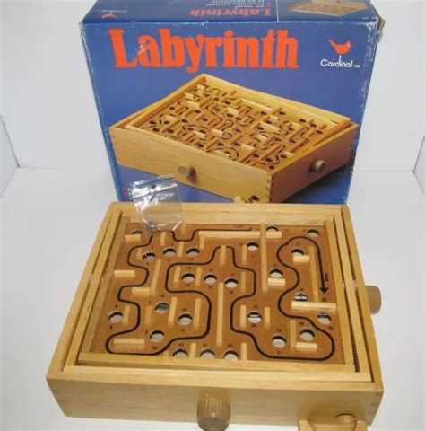 Vintage Labyrinth Wooden Tilting Puzzle Maze Game By Cardinal £1616