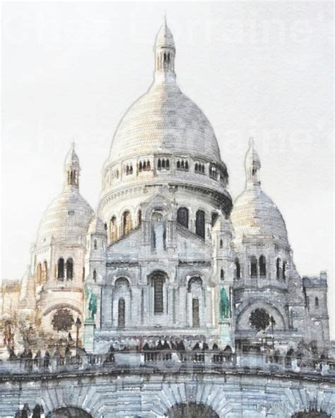 Basilica Of Sacre Coeur Montmartre A Fine Art Watercolor Print