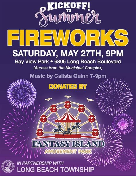 Kick Off To Summer Fireworks Ocean County Tourism
