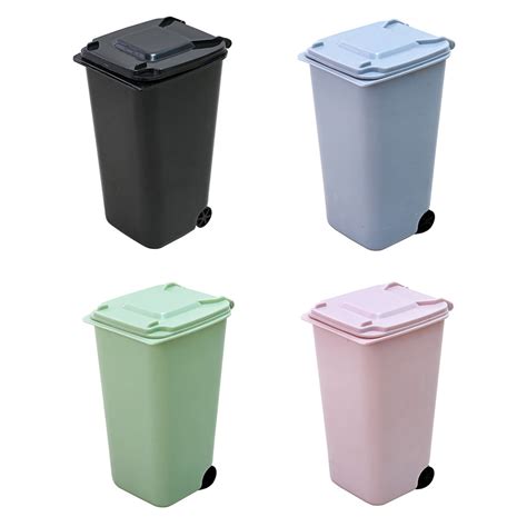 Mini Trash Can Desktop Rubbish Bucket Multifunction Pen Holder Plastic