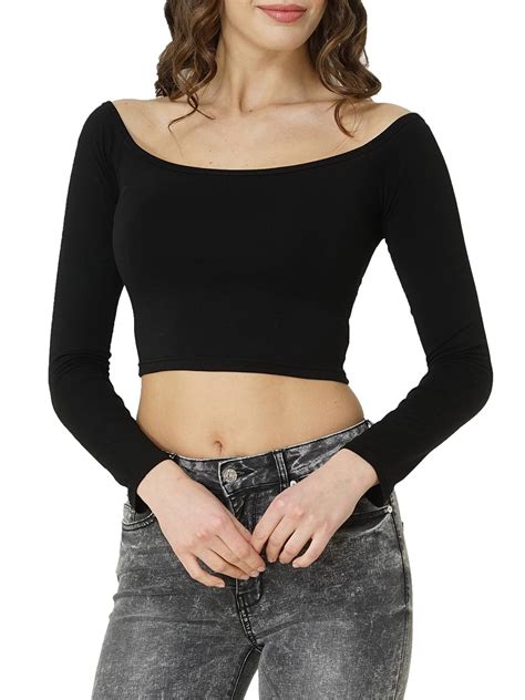 Cropped Shirt Strapless Carmen Crop Tops Belly Free Cotton Kc503 Ebay