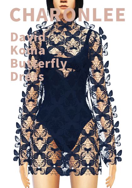 【charonlee】david Koma Butterfly Dress The Sims 4 Catalog
