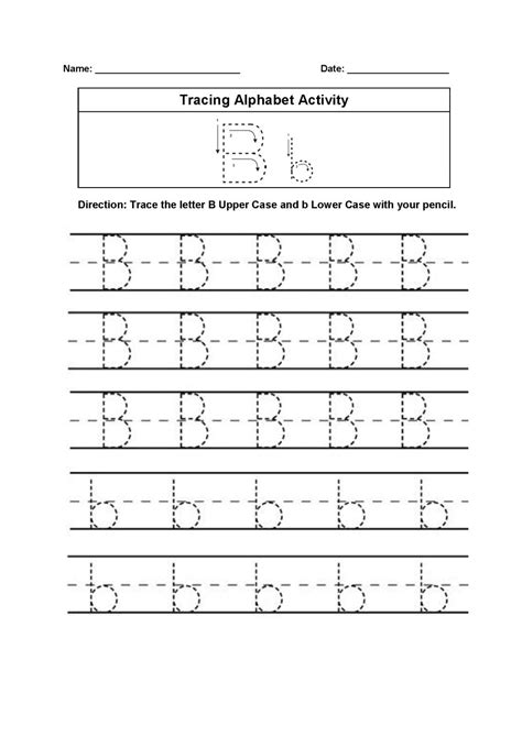 Trace Letter B Activity Sheets For Preschool 101 Activity