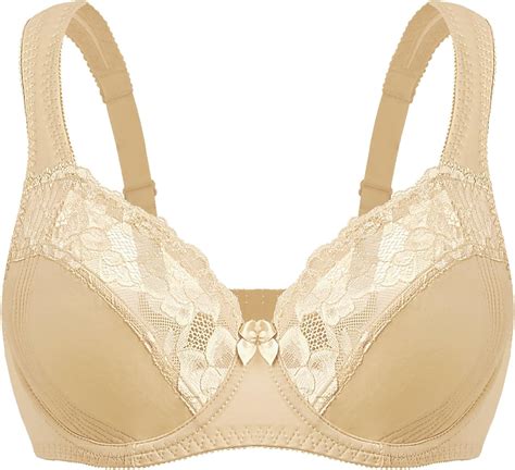 Wingslove Womens Floral Beauty Lace Non Padded Minimizer Full Figure Underwire Bra