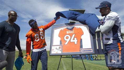 Demarcus Ware Honored At Broncos Osp Practice