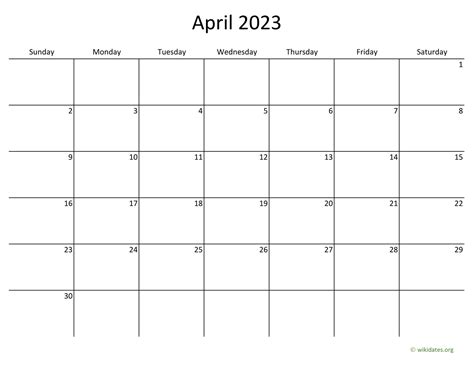 Free Download Printable April 2023 Calendar Large Font Design