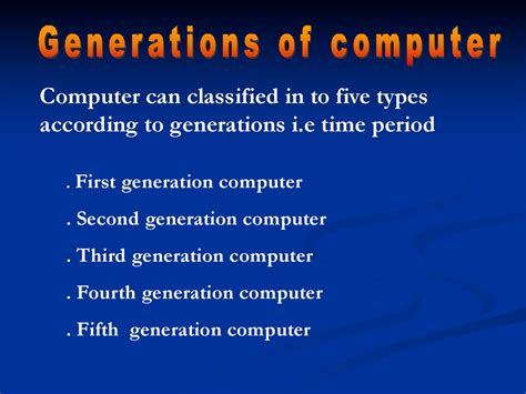 Smallest in size because of high component density. Generations of computer - презентация онлайн