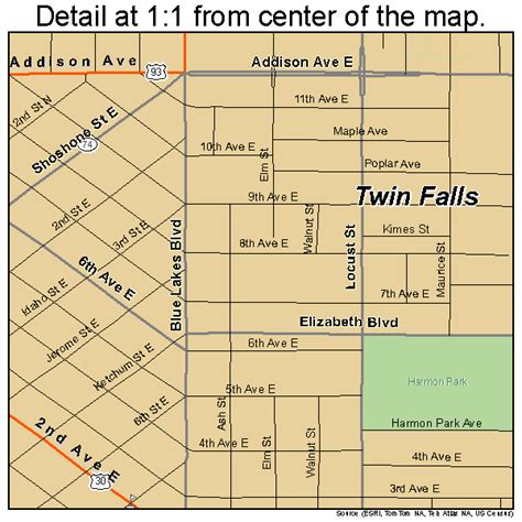 Twin Falls Idaho Street Map 1682810