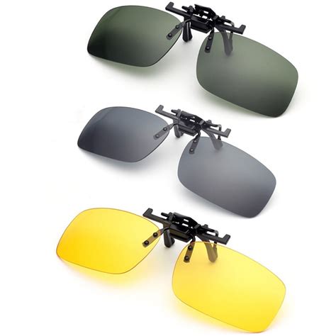 polarized clip on sunglasses car driver goggles anti uva uvb glare driving night vision lens sun