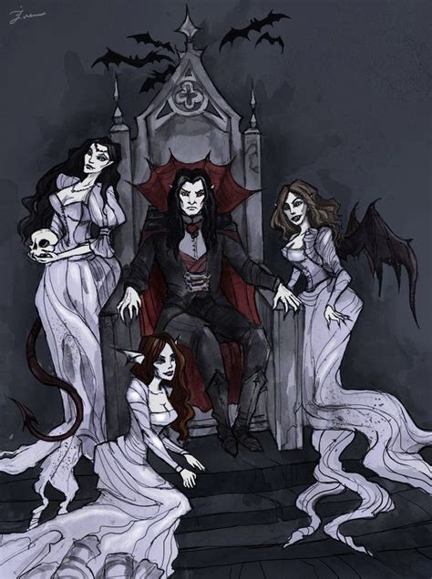 Dracula And His Brides By Irenhorrors On Deviantart Creepy Art Scary