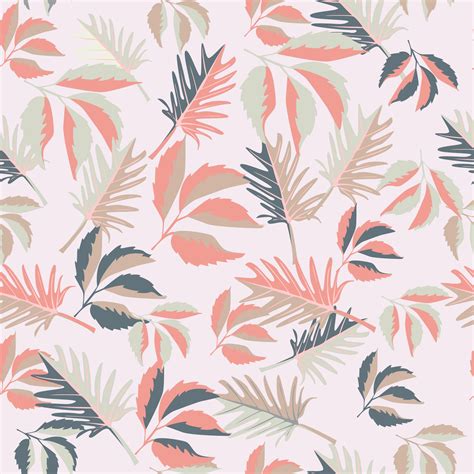 Pink Tropical Leaves Seamless Pattern 691801 Vector Art At Vecteezy