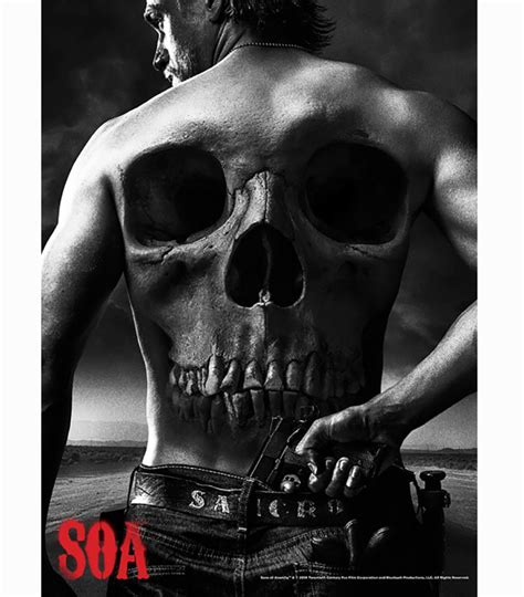 Sons Of Anarchy Skull On Back Of Jax 24×36 Poster Radtke Sports