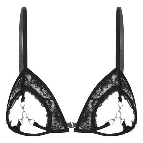 Buy Womens Sexy Open Cups Lace Sheer Bras Spaghetti Straps Underwired