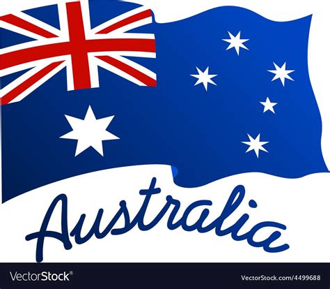 Australian Flag In Wind With Word Australia Download A Free Preview Or