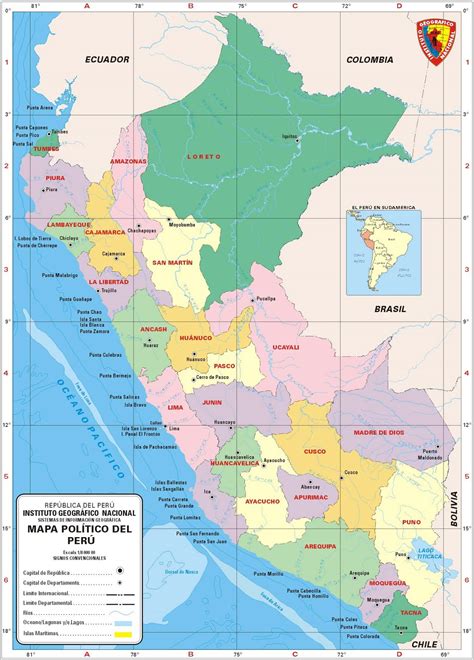 Historia Y Geografía Mapas América Del Sur Perú Y Tacna