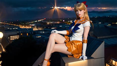 [4k ai lookbook]cute girl cosplay sailor venus pretty guardian sailor moon aiart cosplay youtube