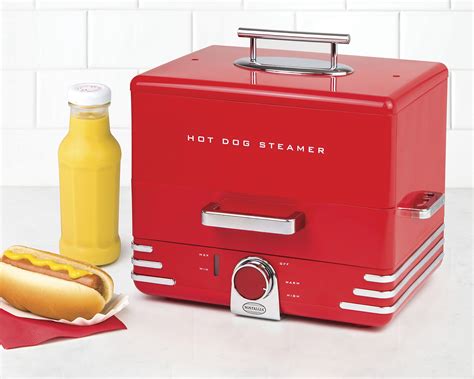 Nostalgia Extra Large Diner Style Steamer 24 Hot Dogs And 12 Bun