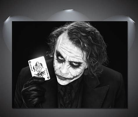 The Joker Heath Ledger Black And White Poster A0 A1 A2 A3 A4 Sizes