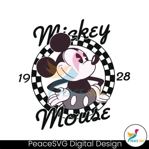 Retro Disney Classic Mickey Mouse 1928 Svg Digital File Peacesvg