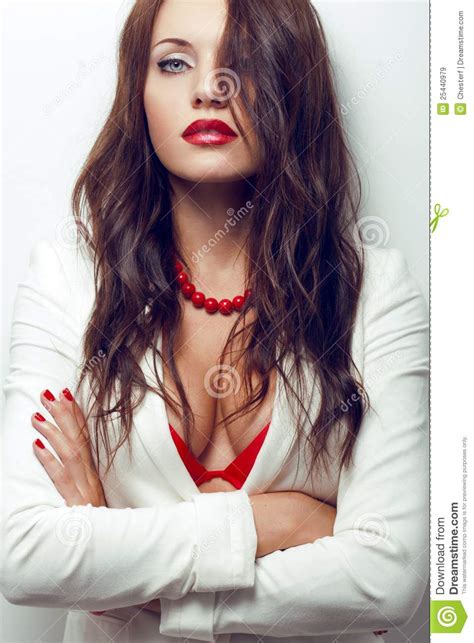 Closeup Portrait Of Sexual Brunette Woman Stock Image Image Of Beauty Shadow 25440979